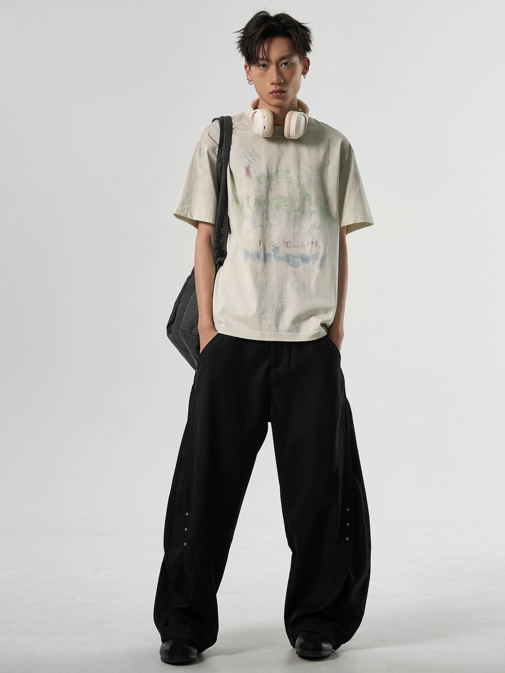 Washed Gradient Graffiti Tee  OR0132