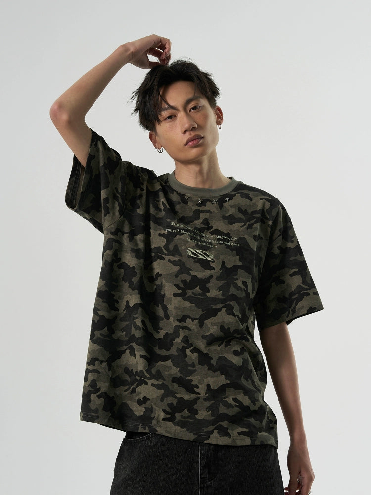 Camouflage Metal Short-sleeved T-shirt  OR0133