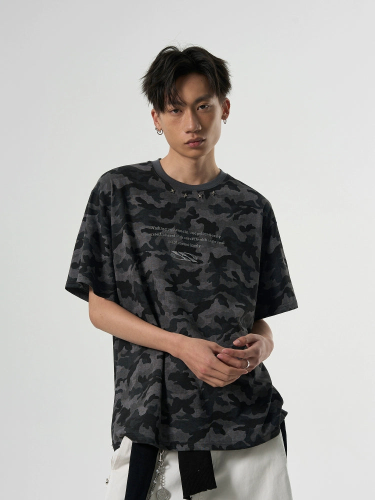 Camouflage Metal Short-sleeved T-shirt  OR0133