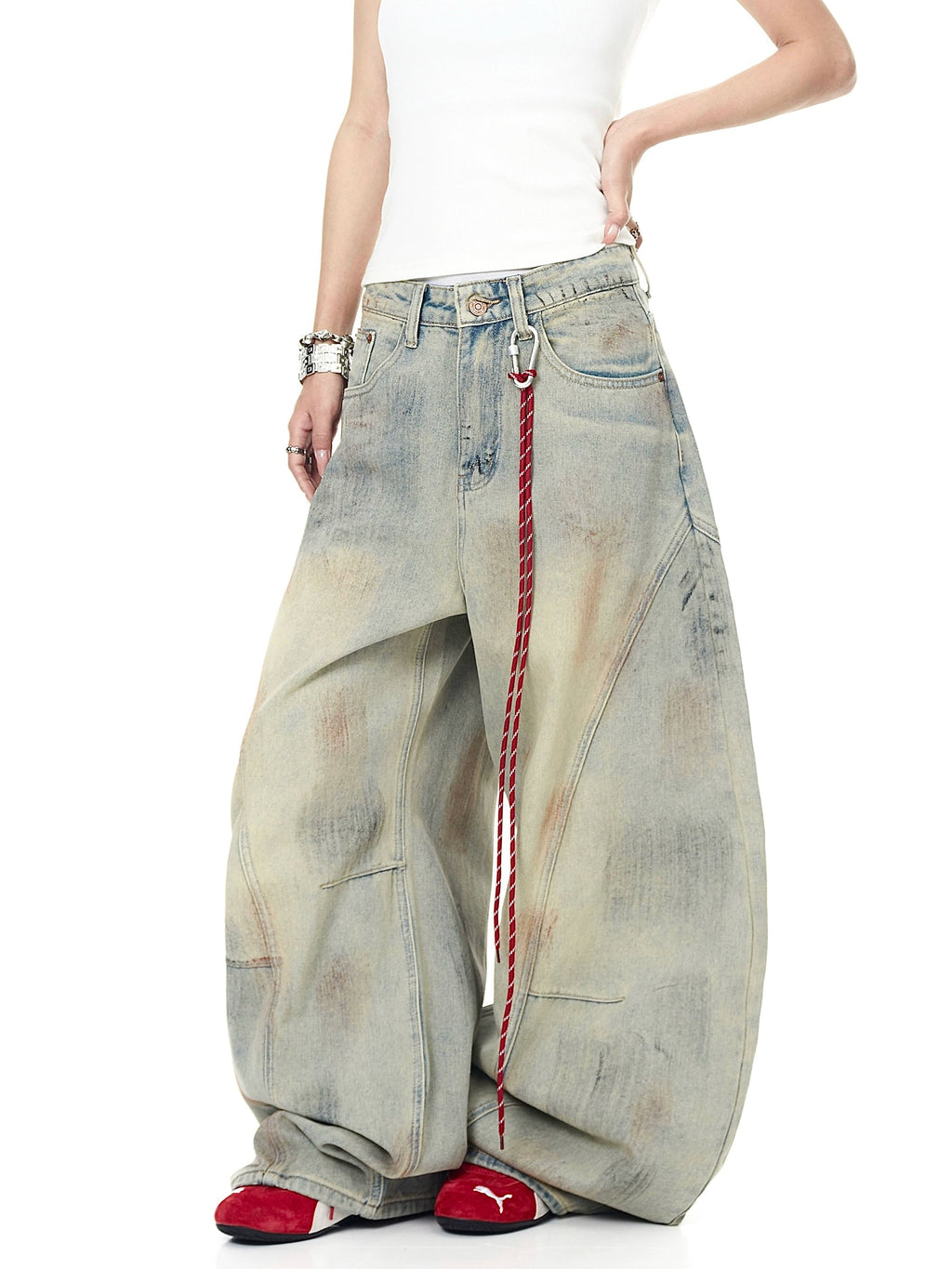 Dirty Dyed Old Denim Pants  OR0136