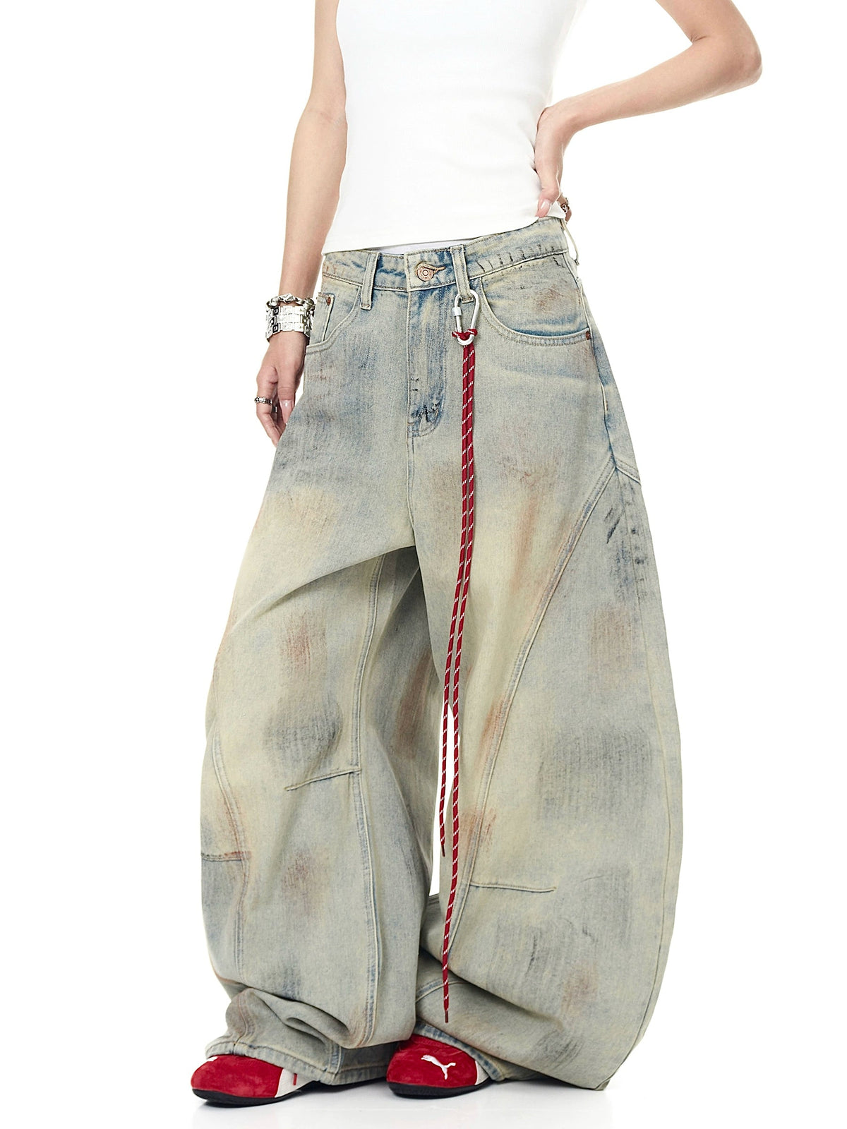 Dirty Dyed Old Denim Pants  OR0136