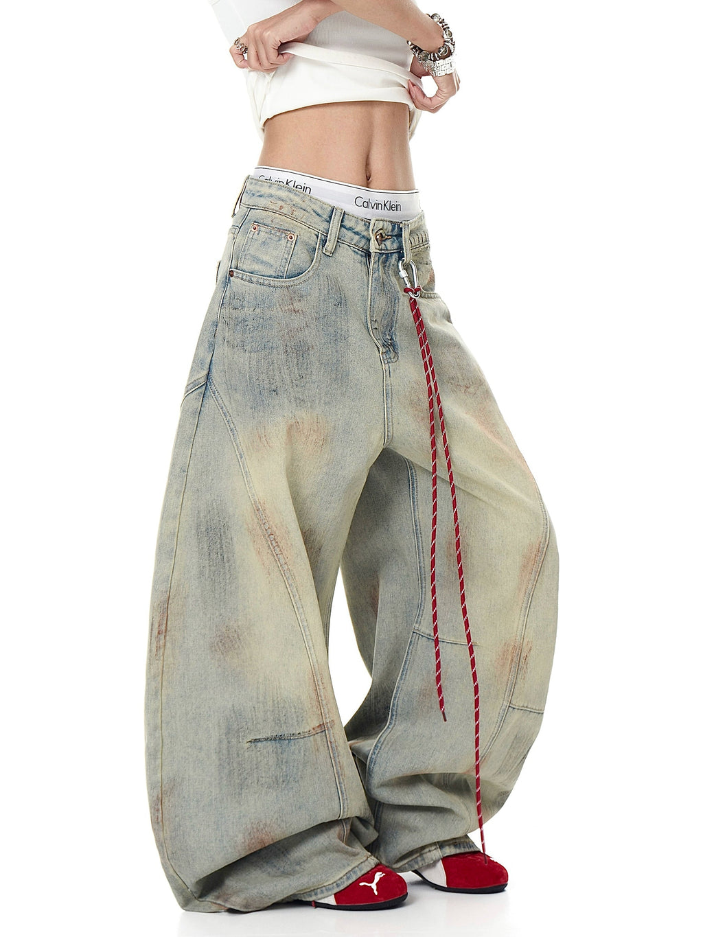 Dirty Dyed Old Denim Pants  OR0136