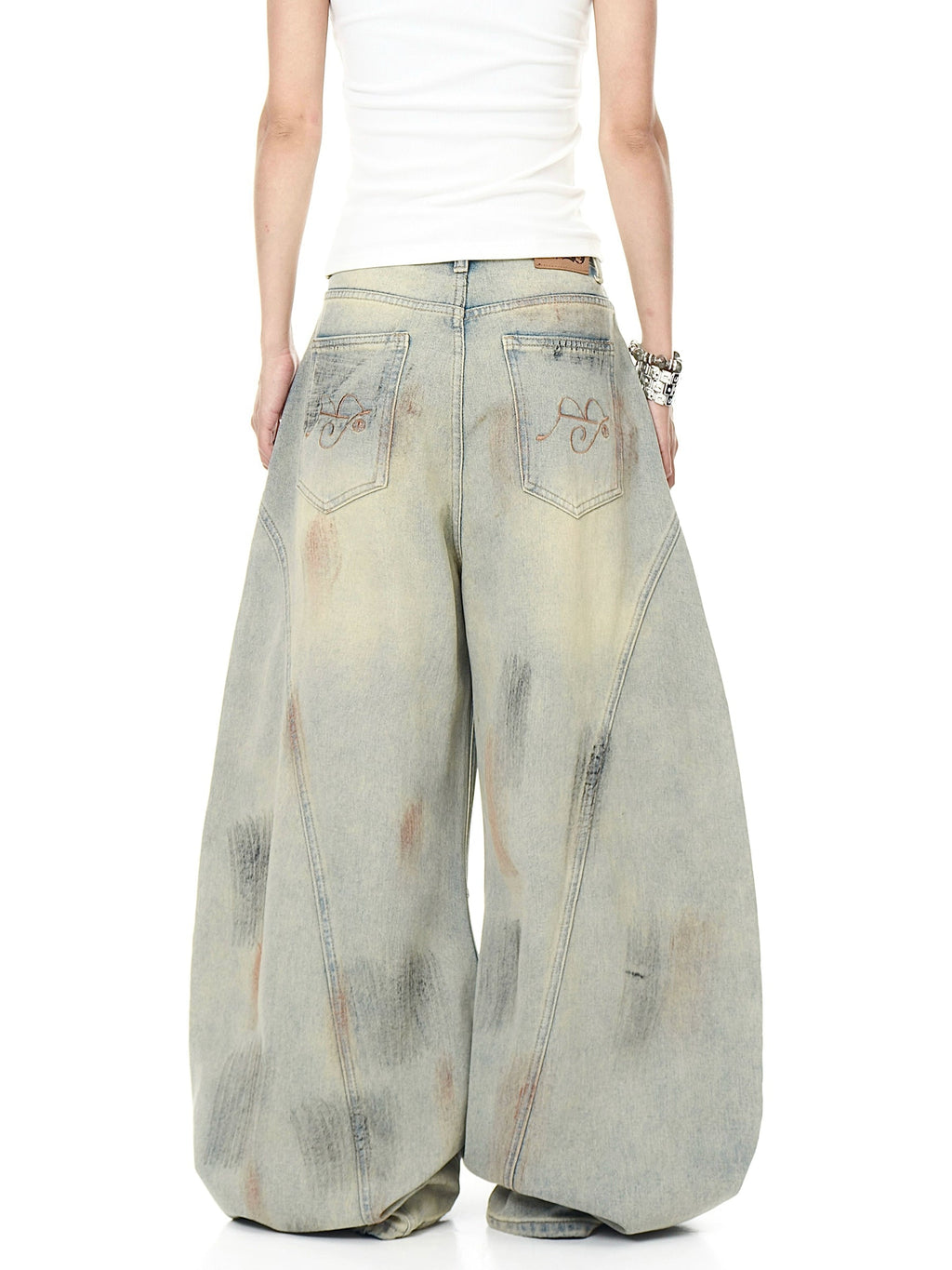 Dirty Dyed Old Denim Pants  OR0136