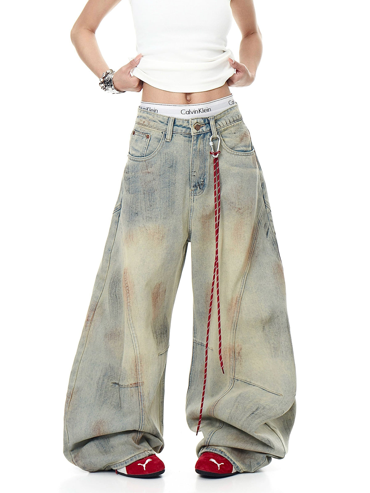 Dirty Dyed Old Denim Pants  OR0136