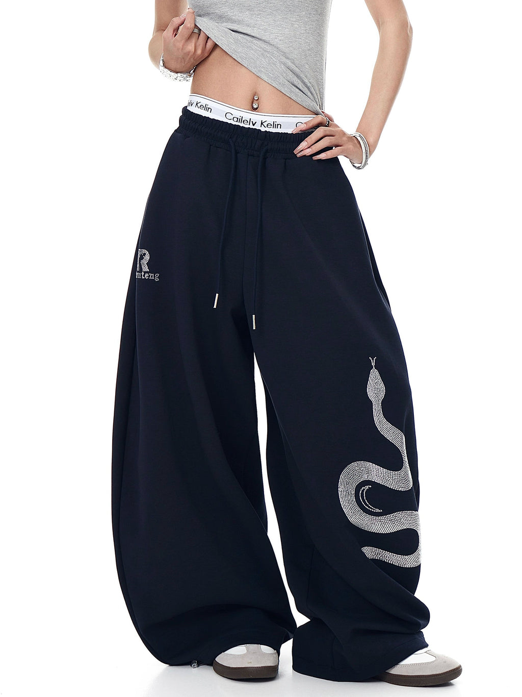 Snake Diamond Print Machete Sweat Pants  OR0137