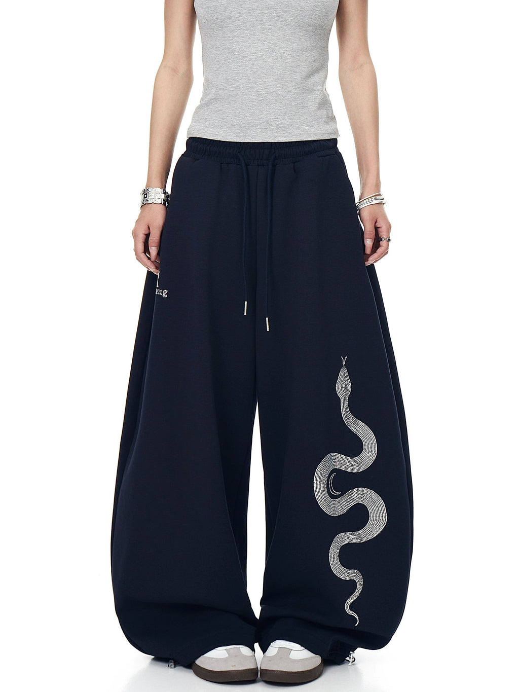 Snake Diamond Print Machete Sweat Pants  OR0137