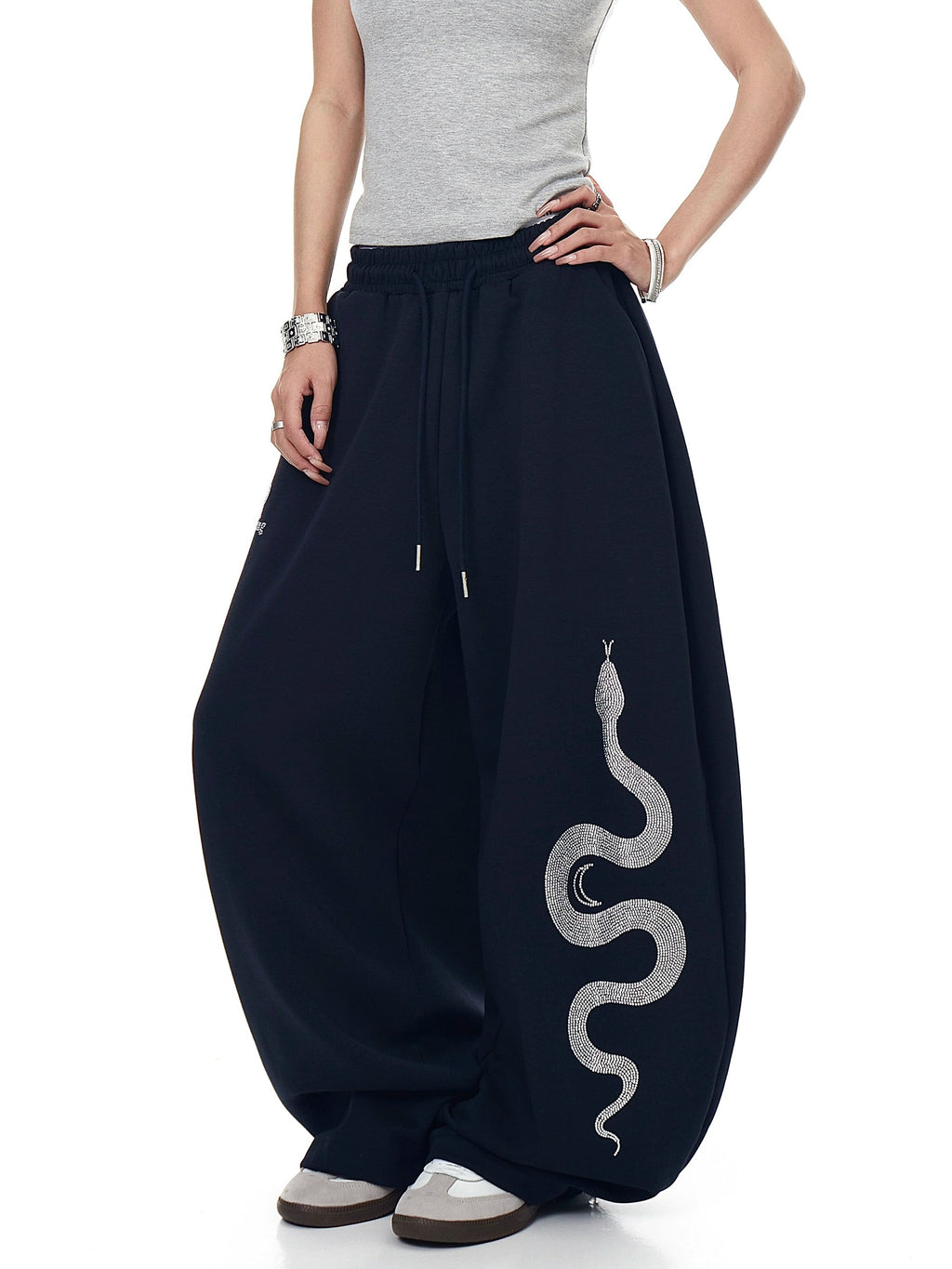 Snake Diamond Print Machete Sweat Pants  OR0137
