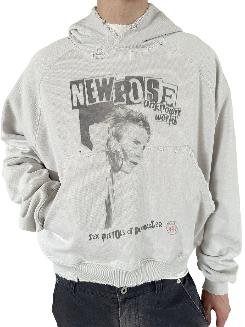 Washed Distressed Punk Hoodie  OR0142