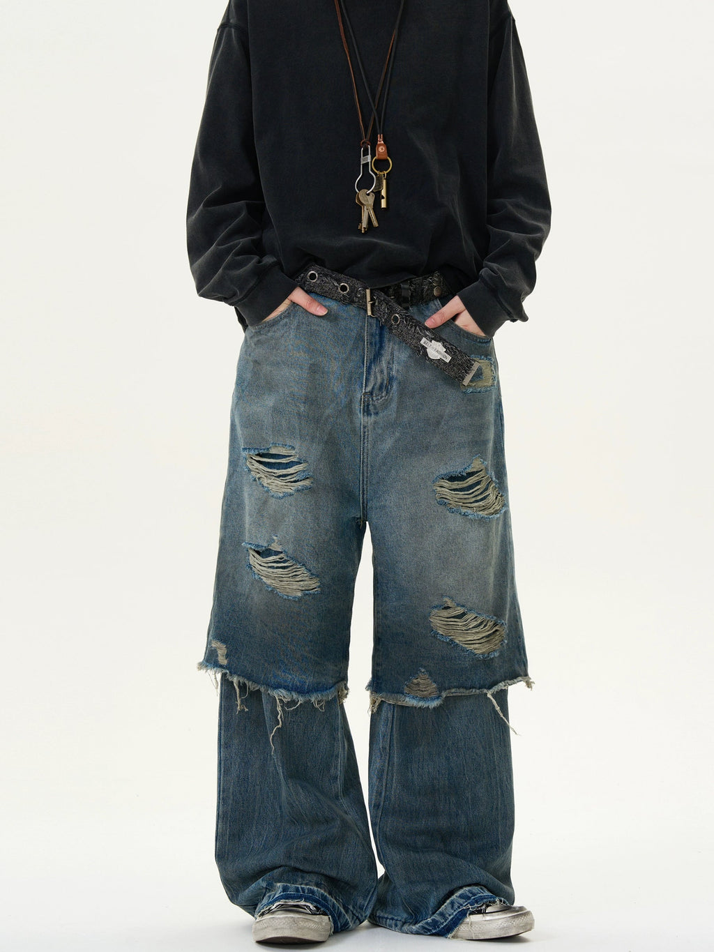 Stacked Wasteland Old Splicing Jeans  OR0144