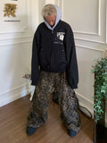 Leopard Pleated Pocket Cargo Pants  OR0147