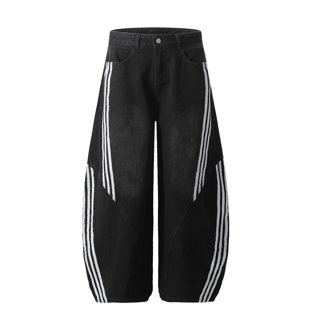 Striped Wide Denim Pants  OR0152