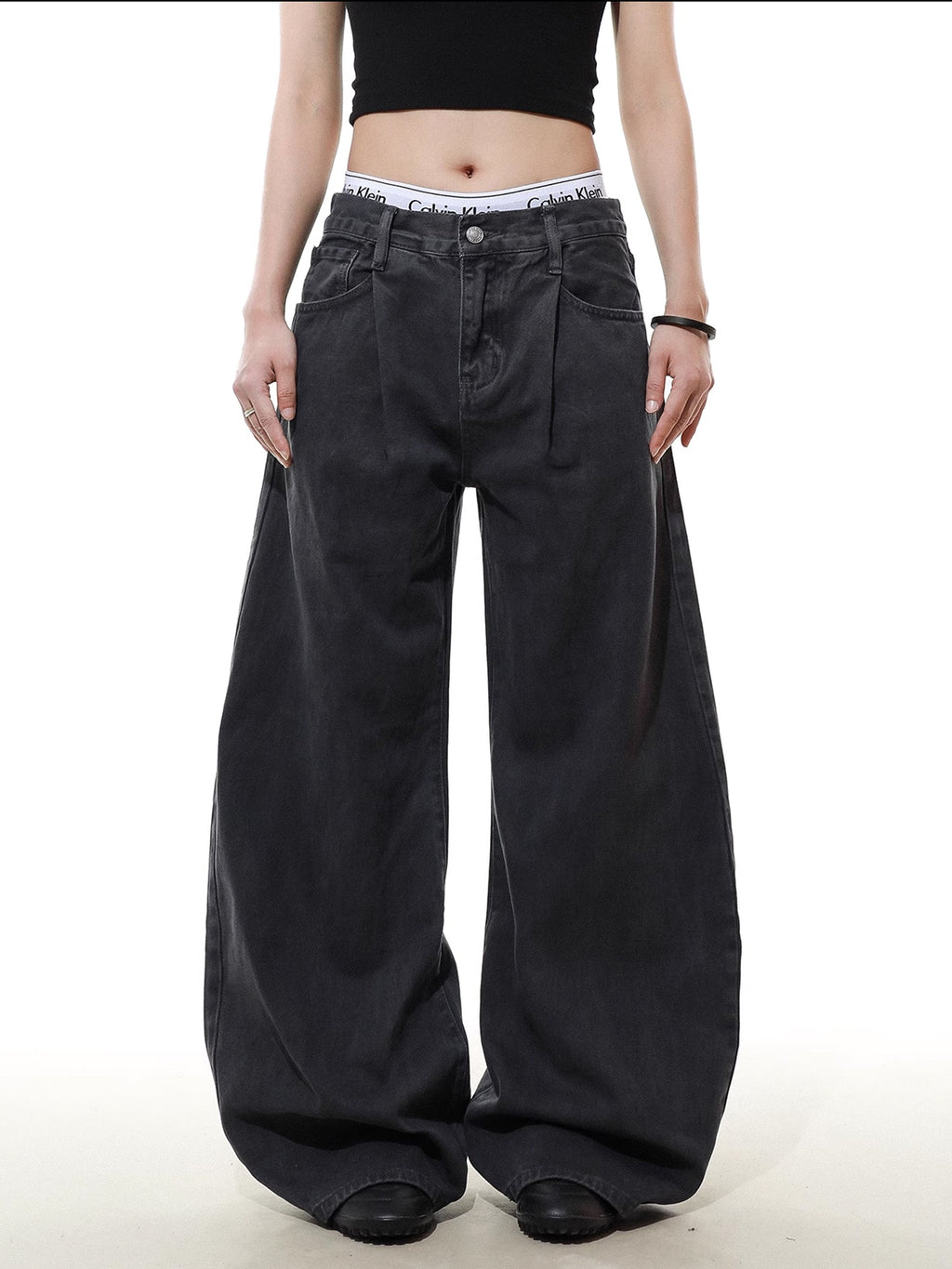 Vintage Pleated Machete Denim Pants  OR0156