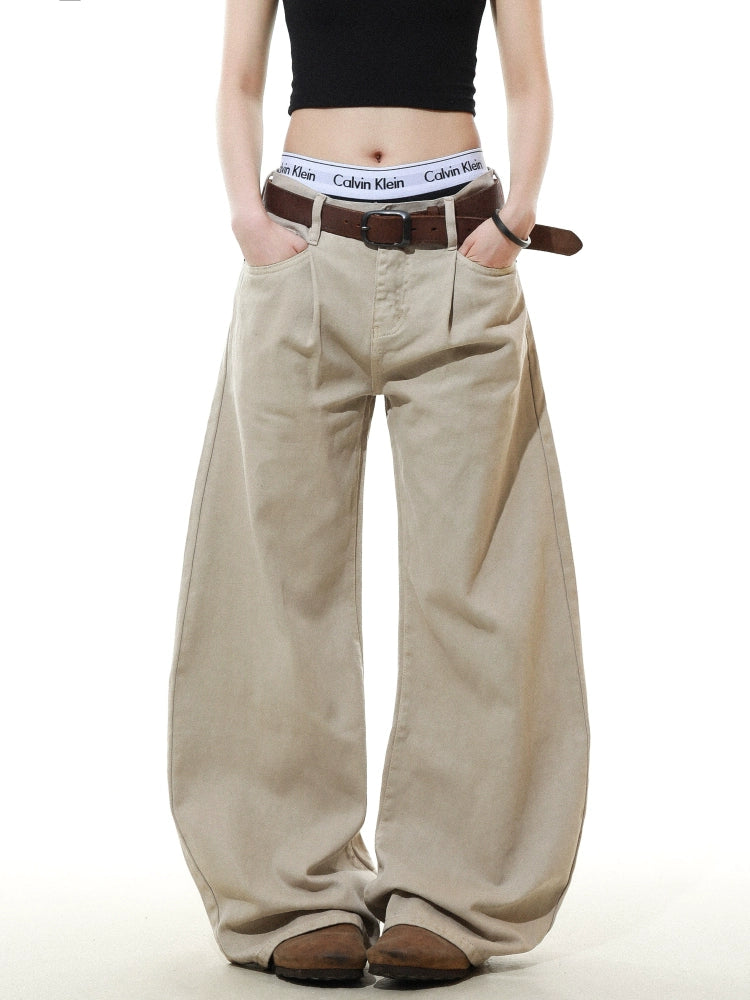 Vintage Pleated Machete Denim Pants  OR0156