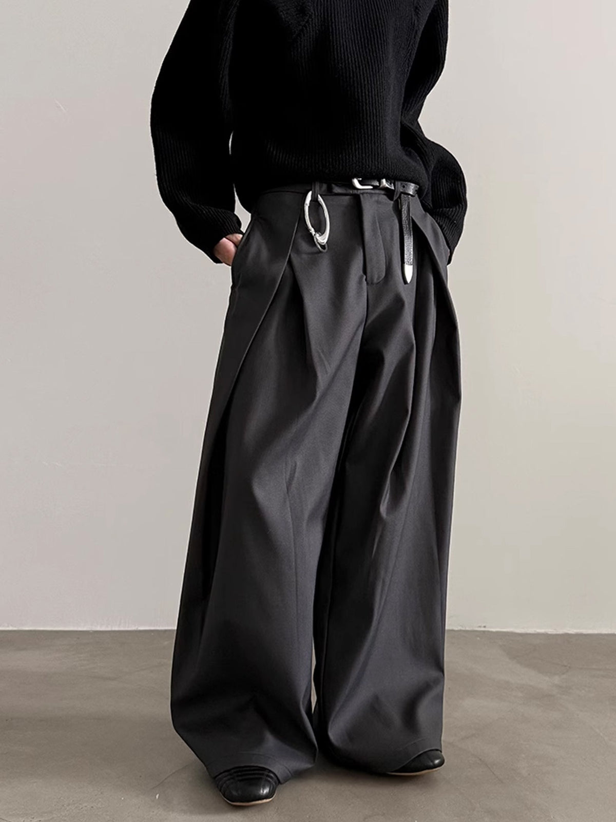 Pleats Wide Slacks Pants  OR0161