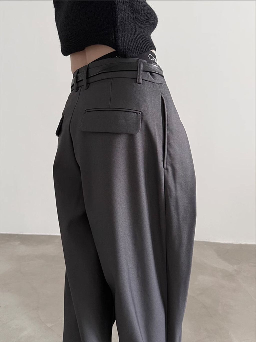 Pleats Wide Slacks Pants  OR0161