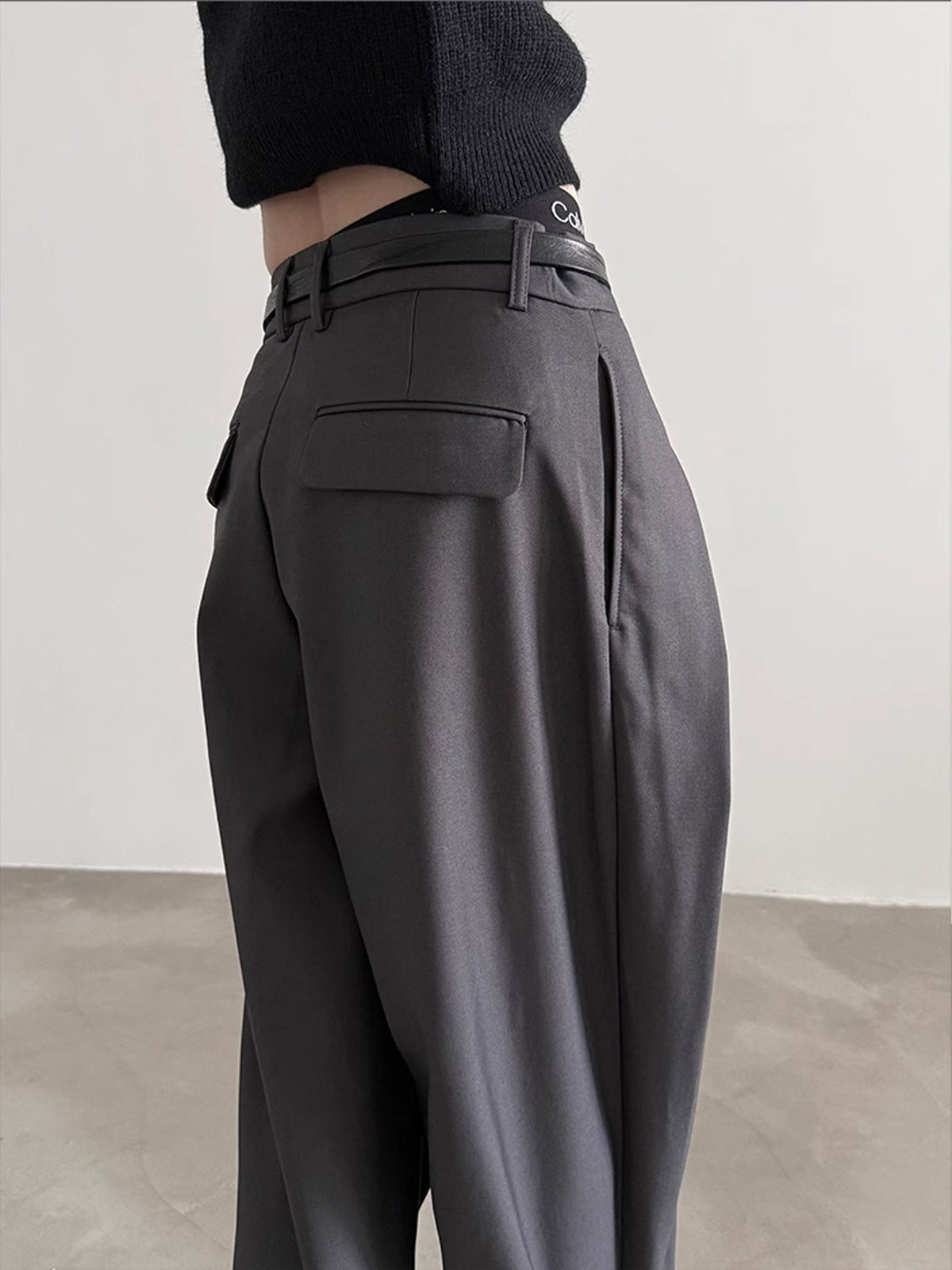 Pleats Wide Slacks Pants  OR0161