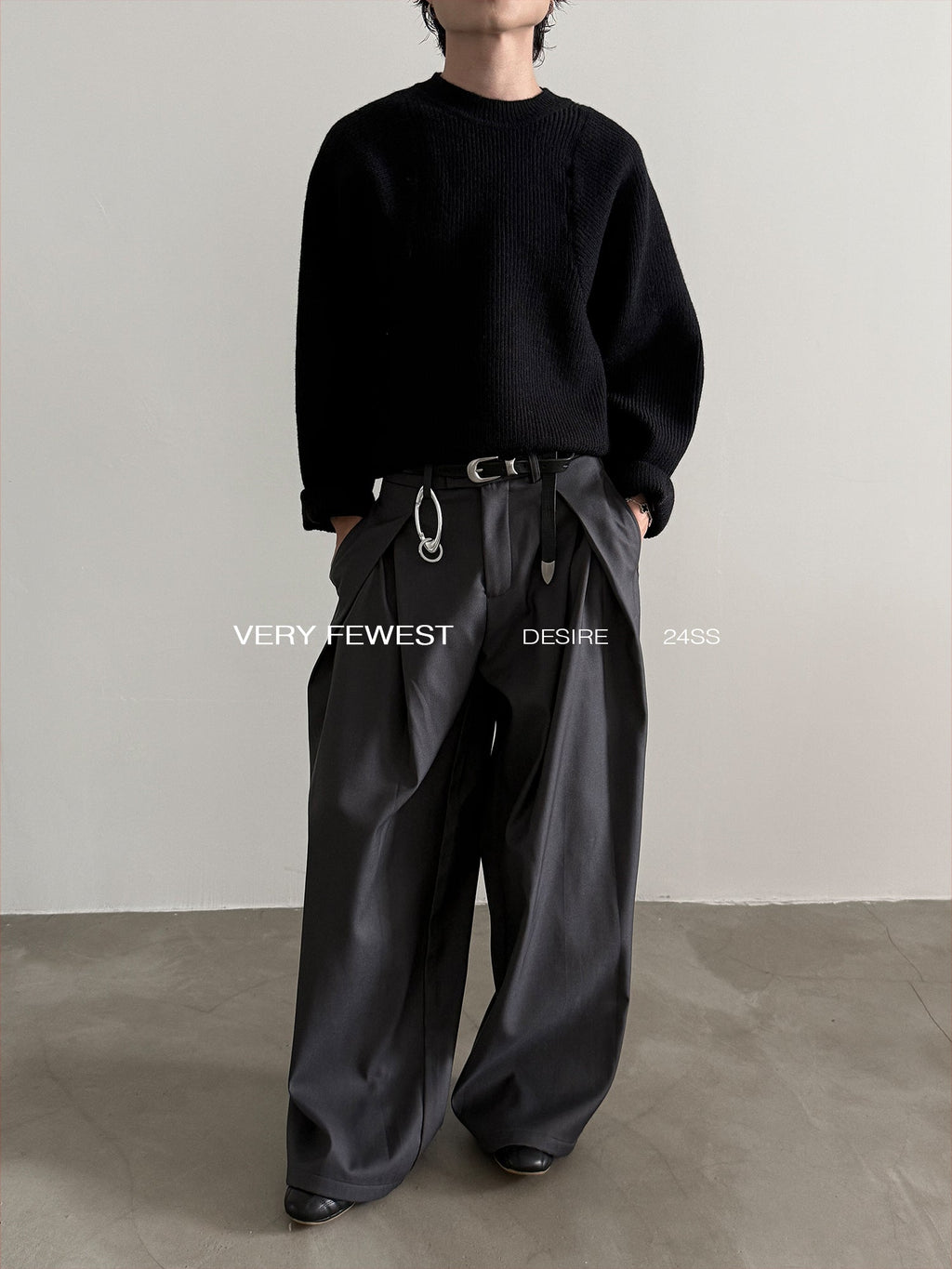 Pleats Wide Slacks Pants  OR0161