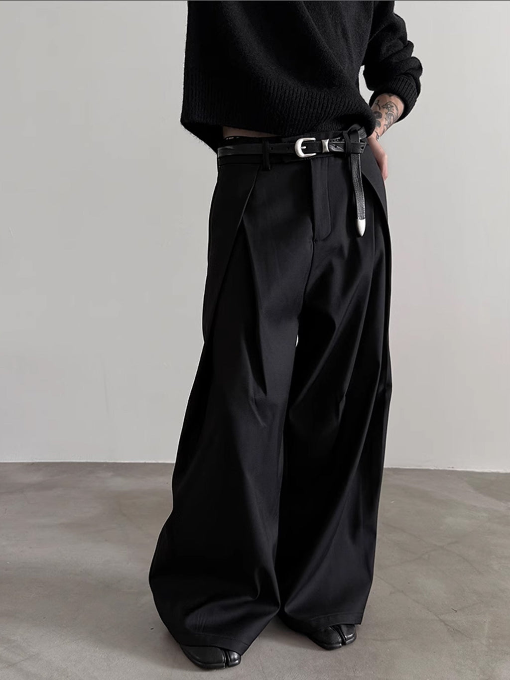 Pleats Wide Slacks Pants  OR0161