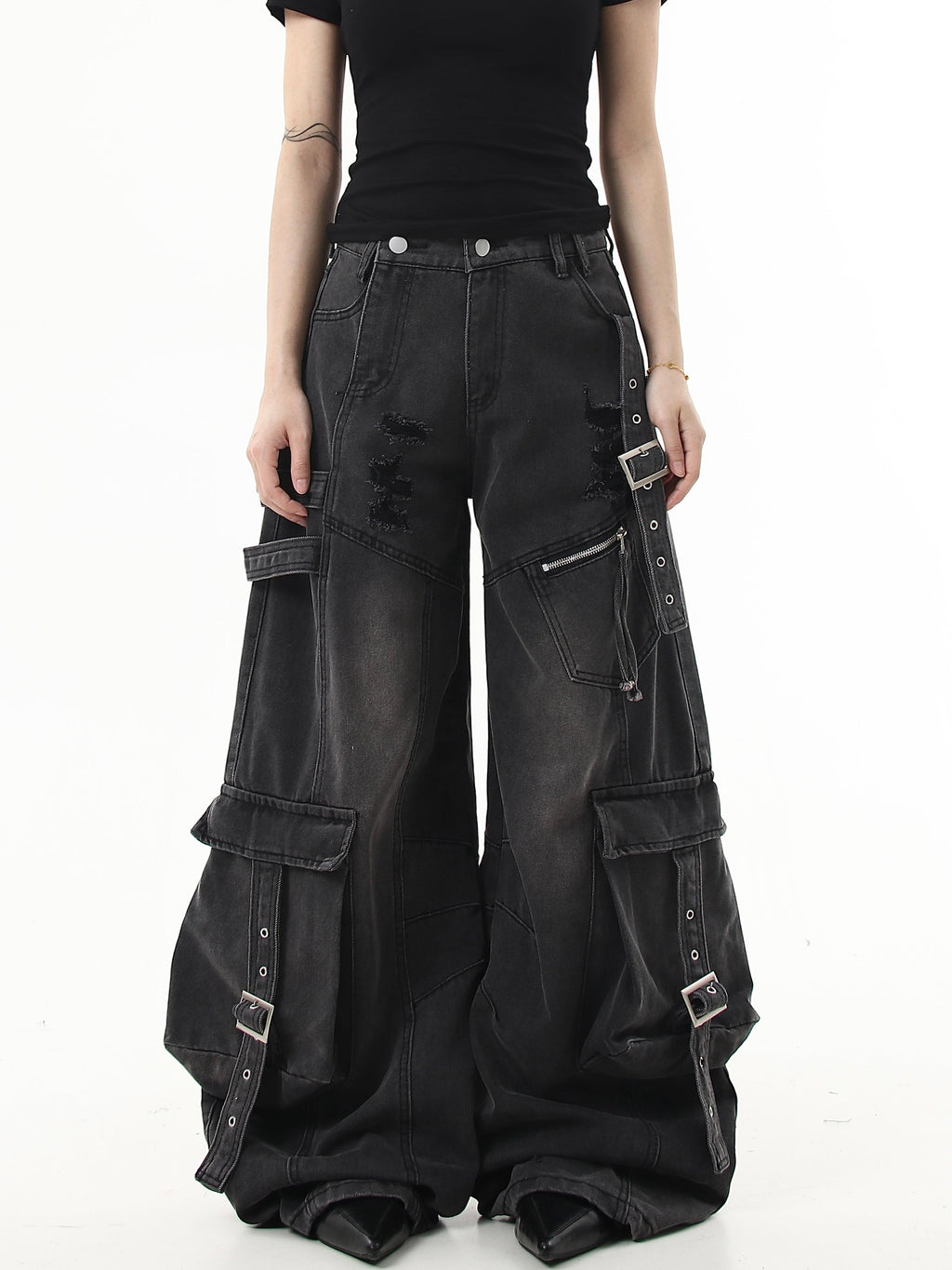 Heavy Duty Flutter Denim Pants  OR0163