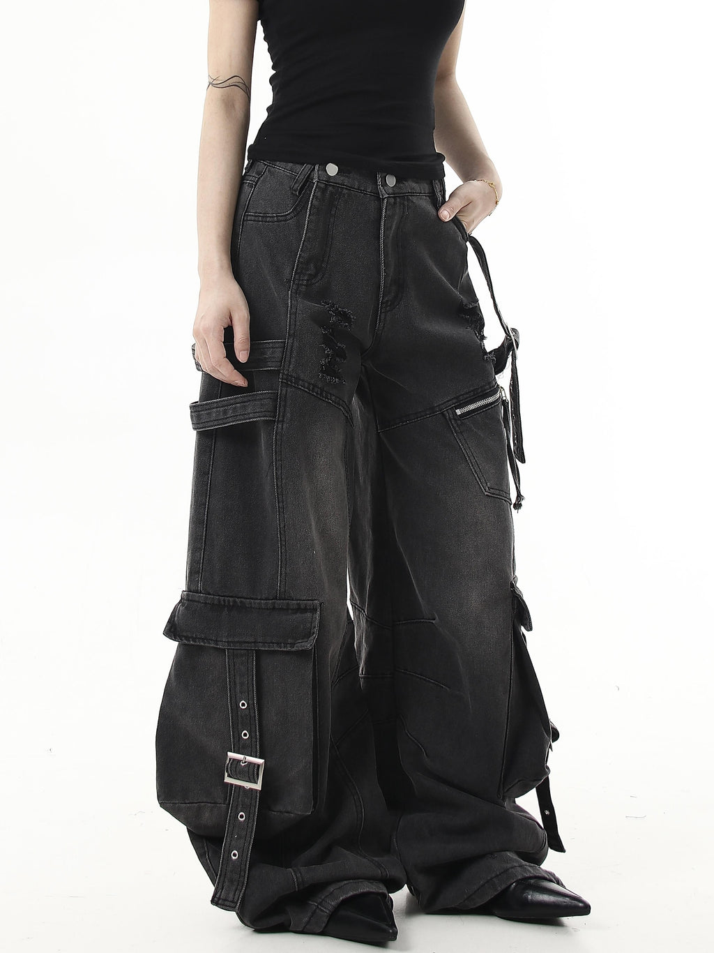 Heavy Duty Flutter Denim Pants  OR0163