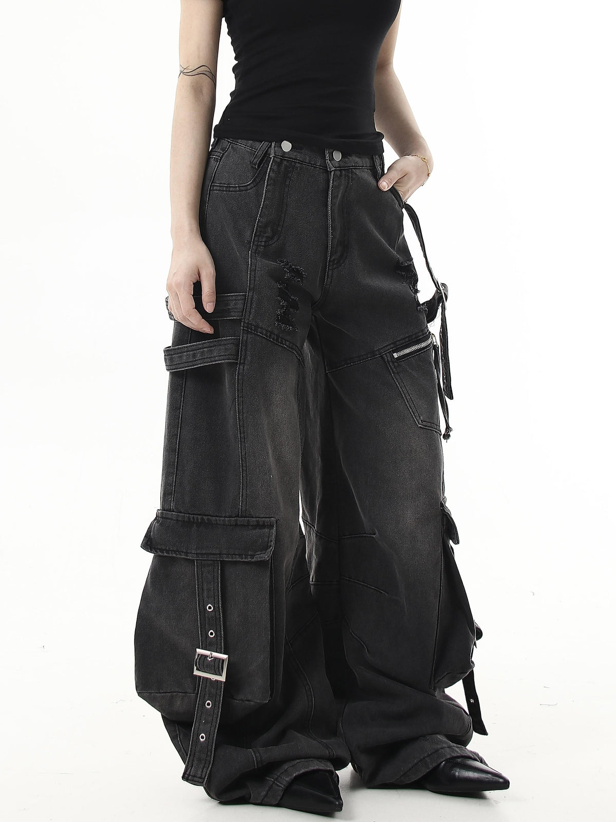 Heavy Duty Flutter Denim Pants  OR0163