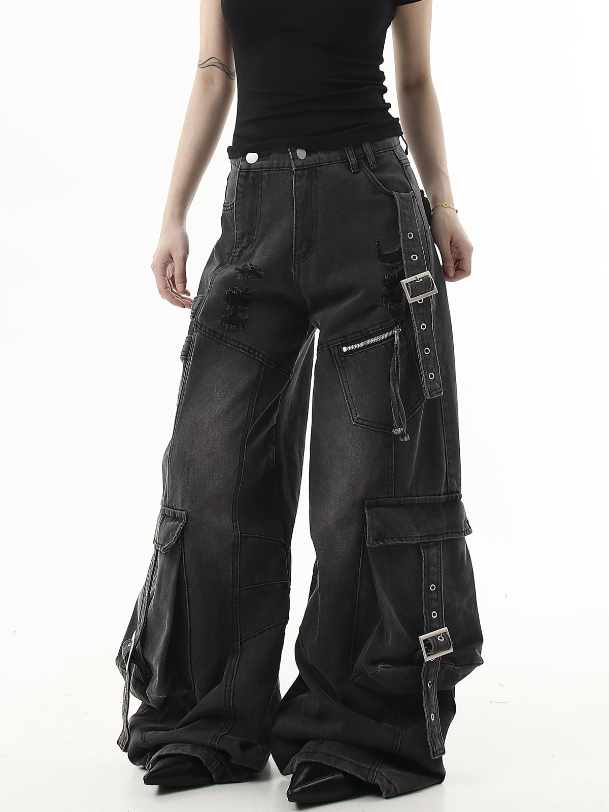 Heavy Duty Flutter Denim Pants  OR0163