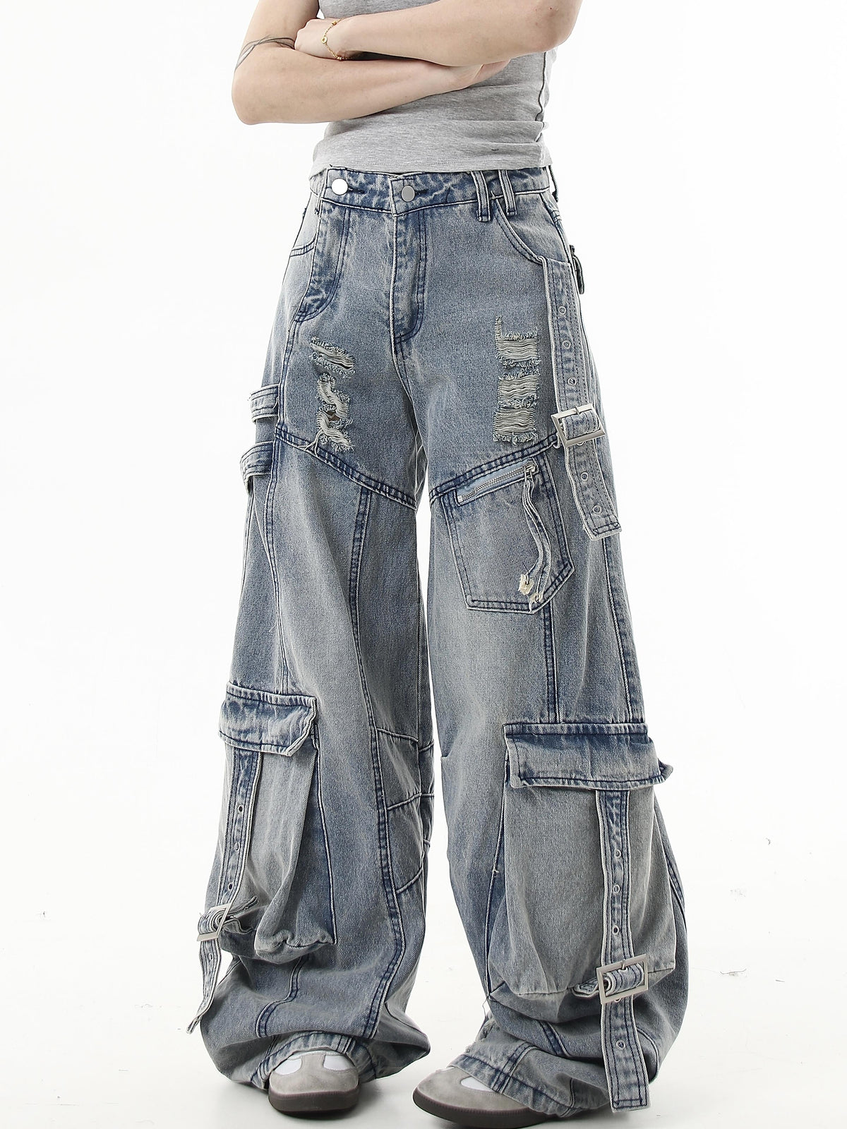 Heavy Duty Flutter Denim Pants  OR0163