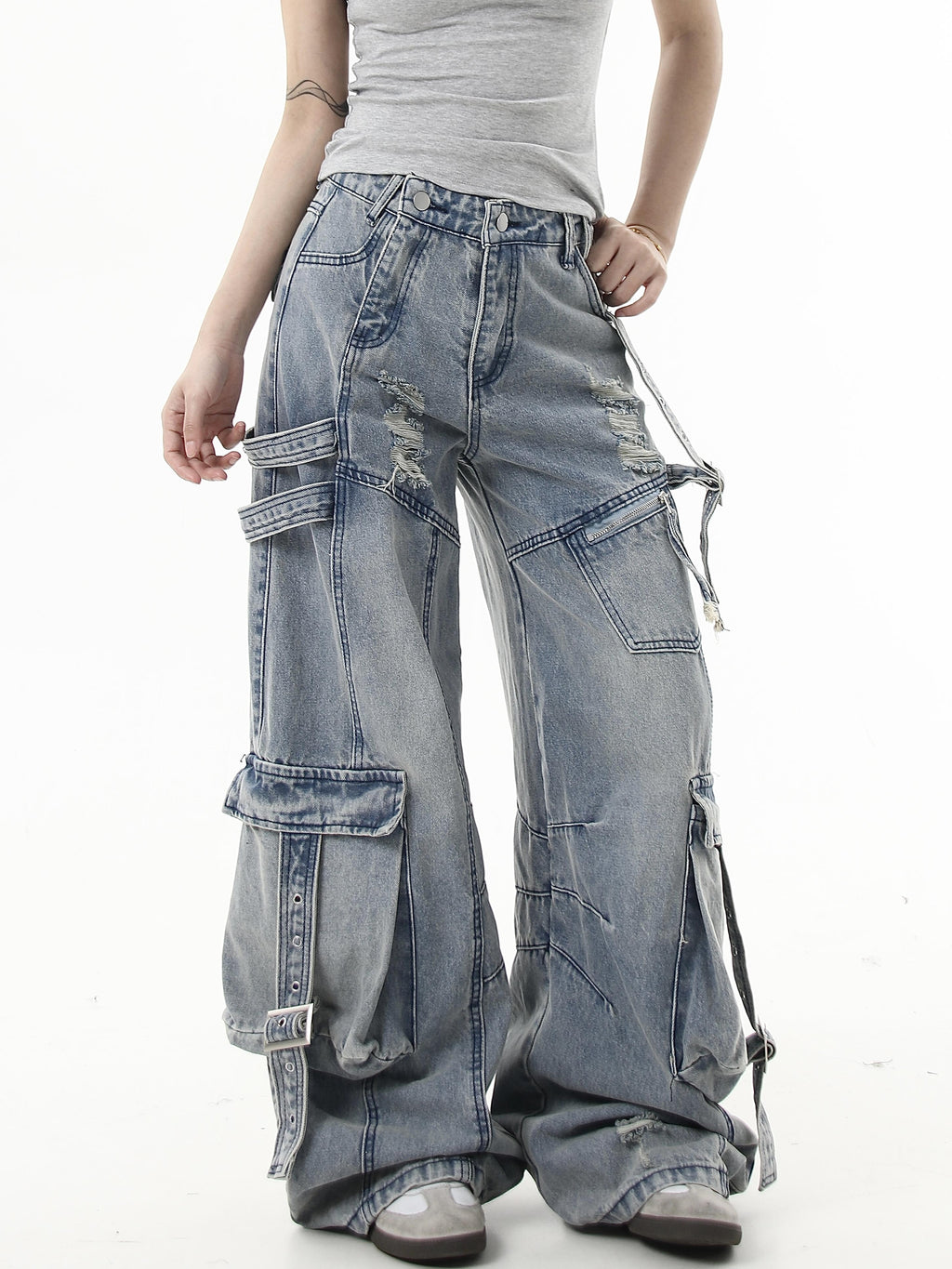 Heavy Duty Flutter Denim Pants  OR0163