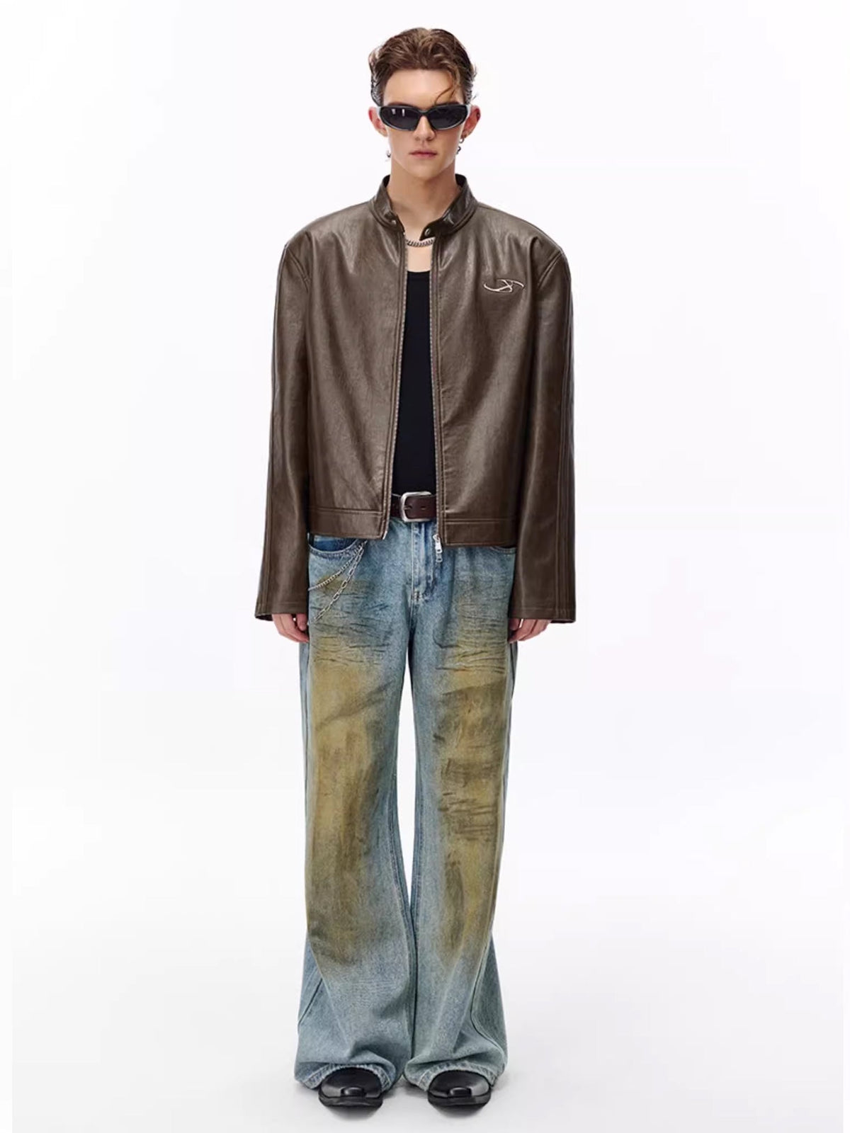 Clean Fit Biker Leather Jacket  OR0167