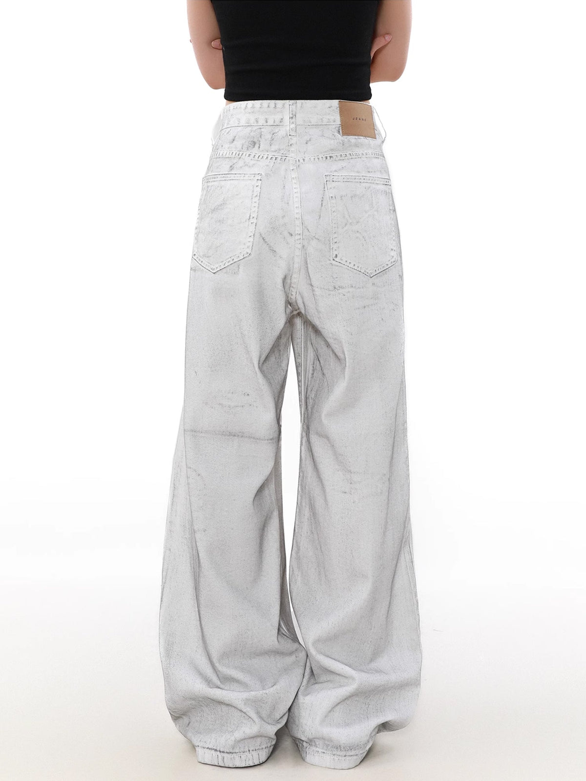 Ripped White Damage Denim Pants  OR0172