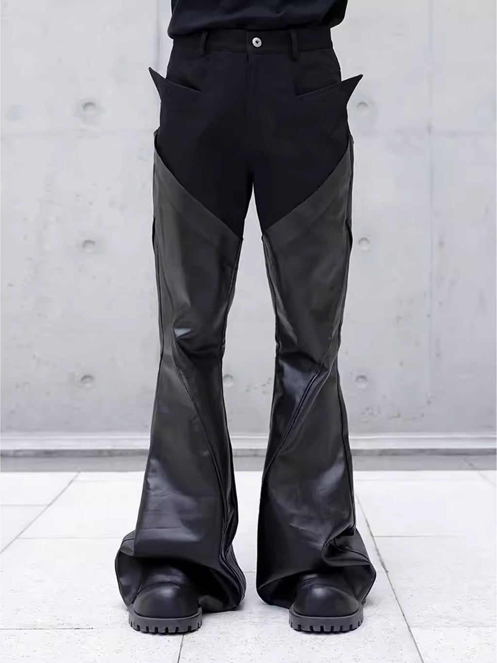 Drape Coating Patchwork Pants  OR0175