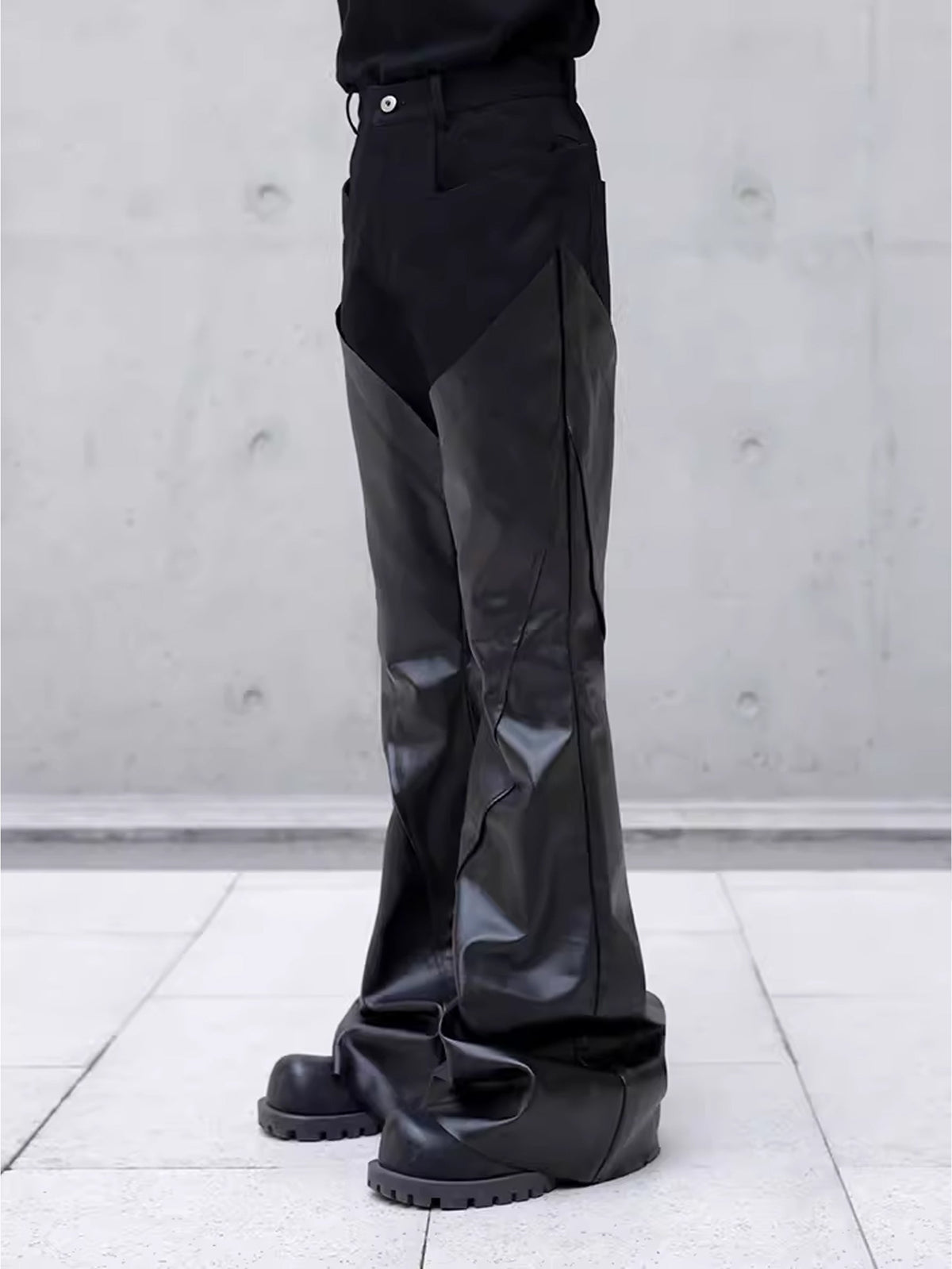 Drape Coating Patchwork Pants  OR0175