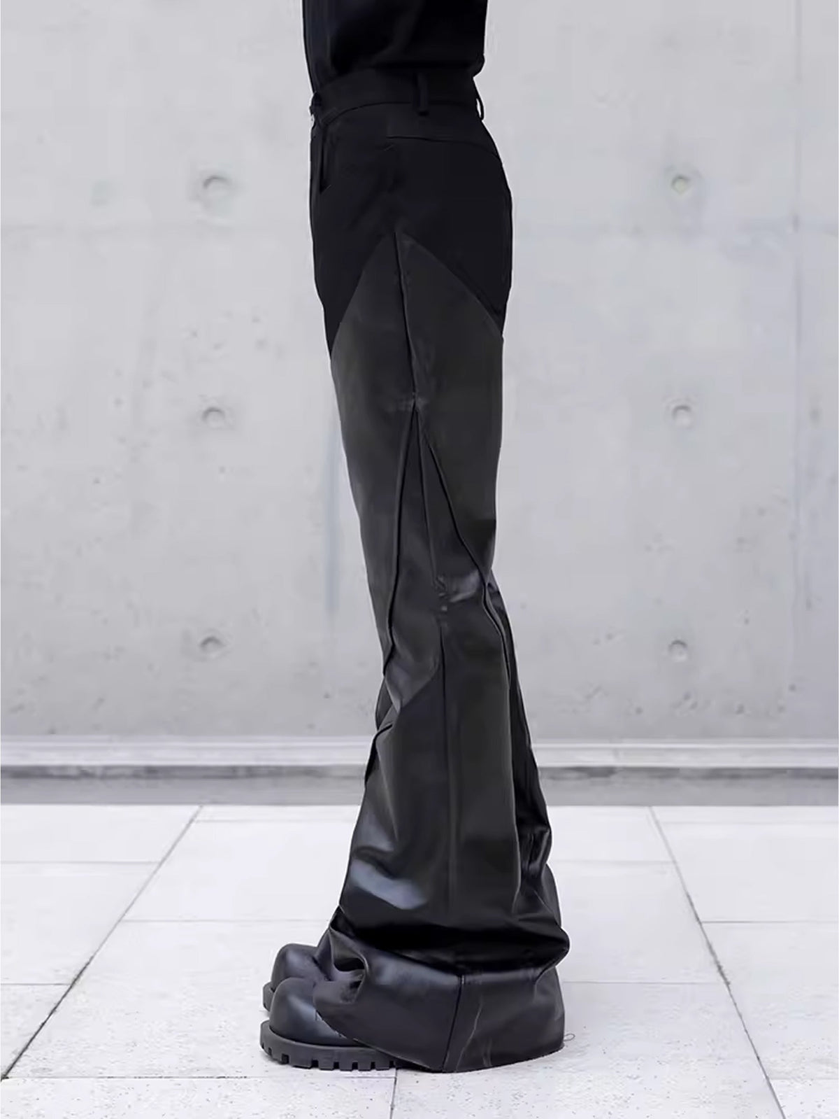 Drape Coating Patchwork Pants  OR0175