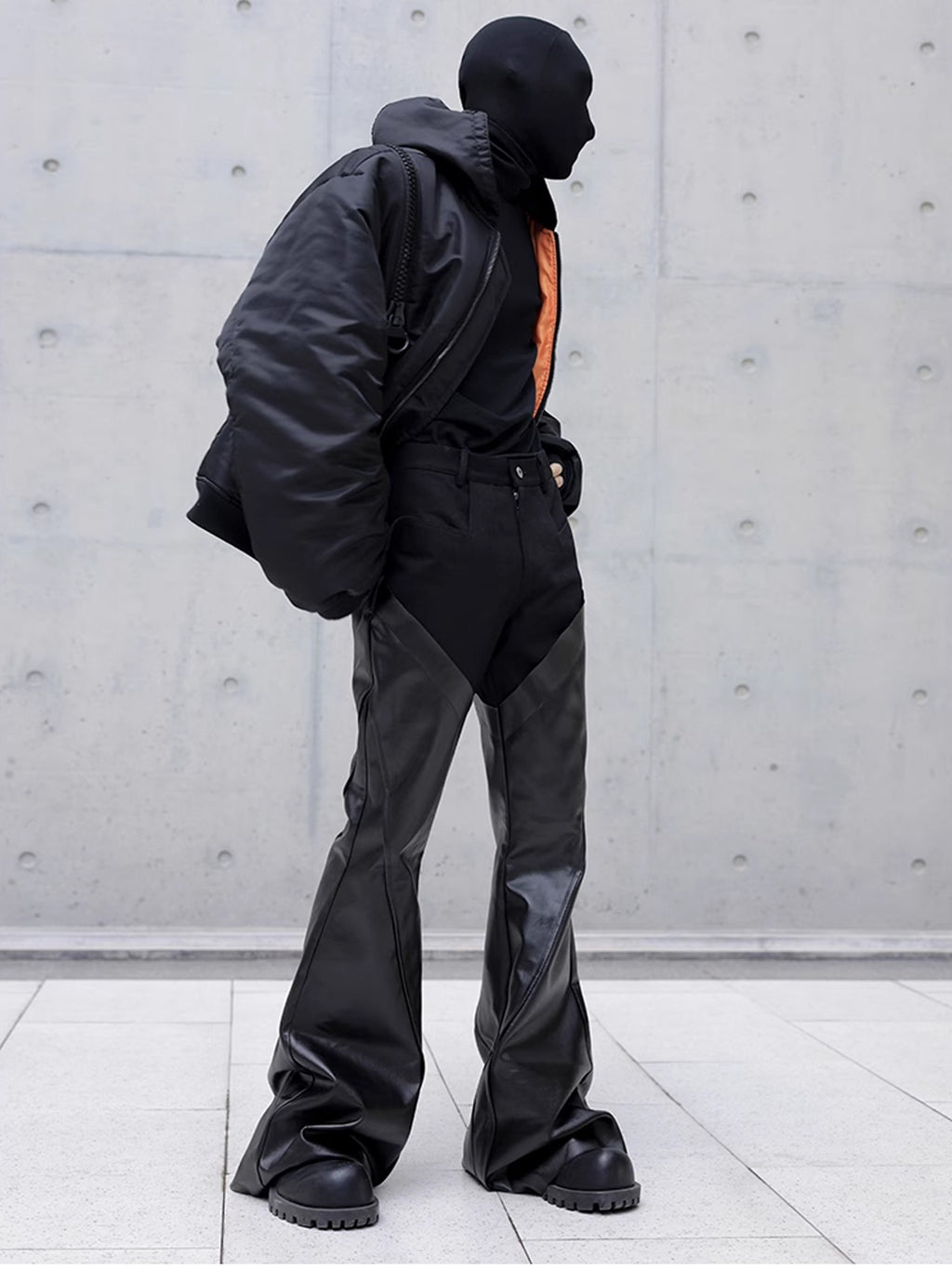 Drape Coating Patchwork Pants  OR0175