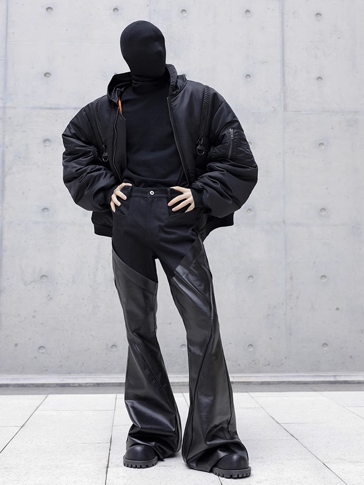 Drape Coating Patchwork Pants  OR0175