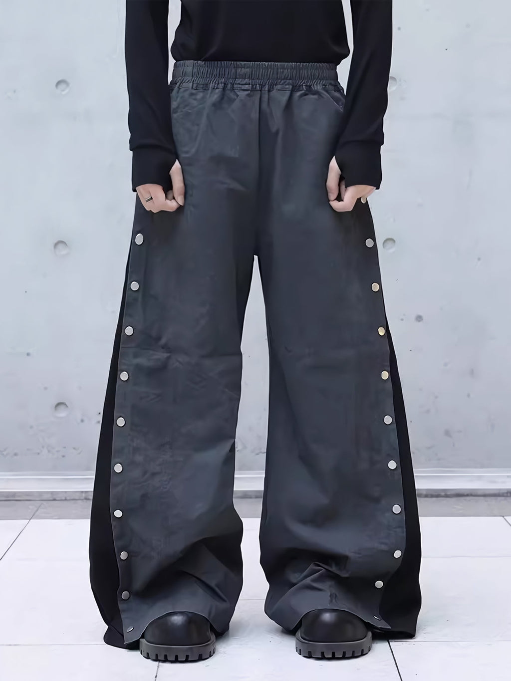 Side Button Splicing Pants  OR0176