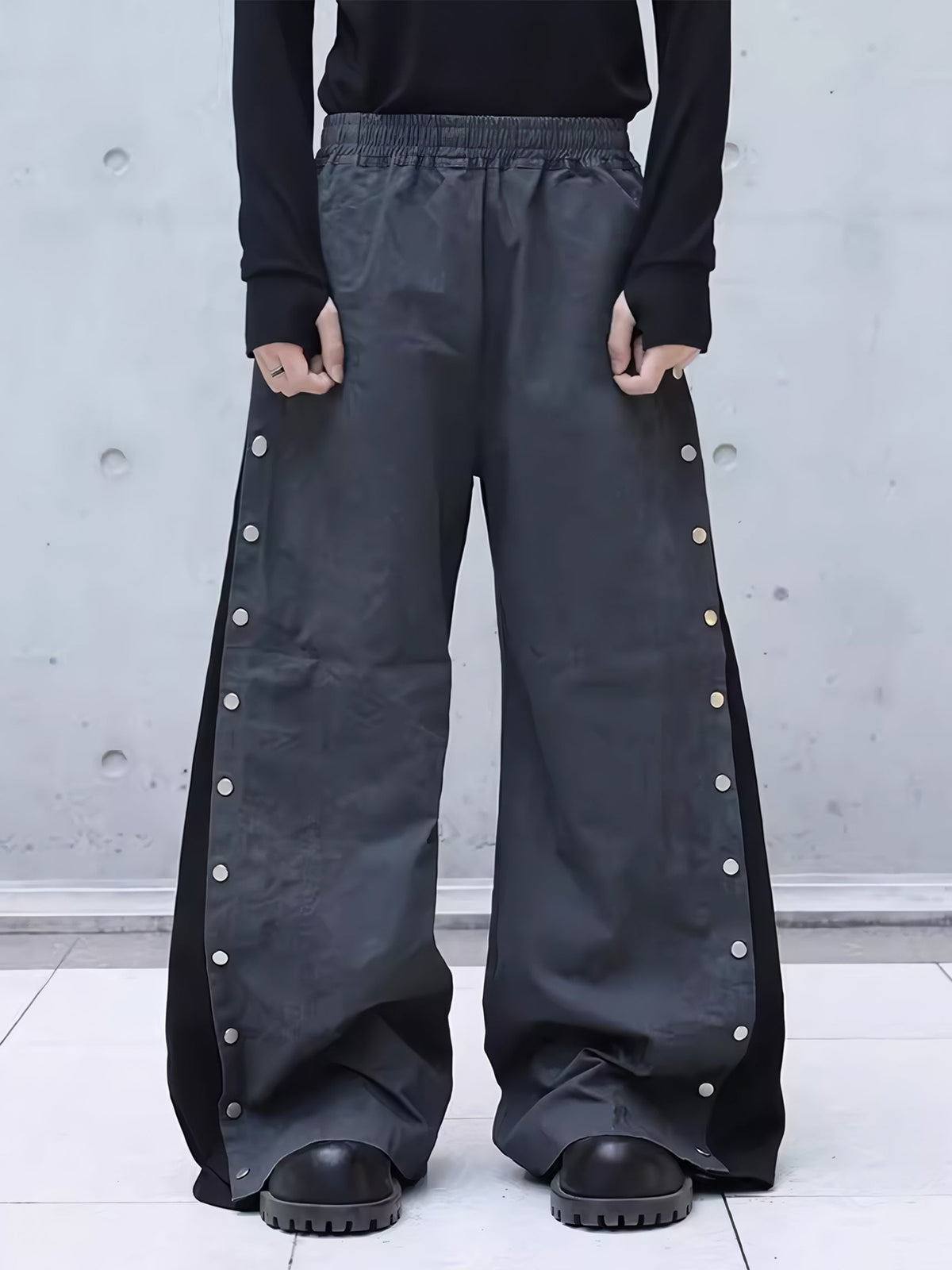 Side Button Splicing Pants  OR0176