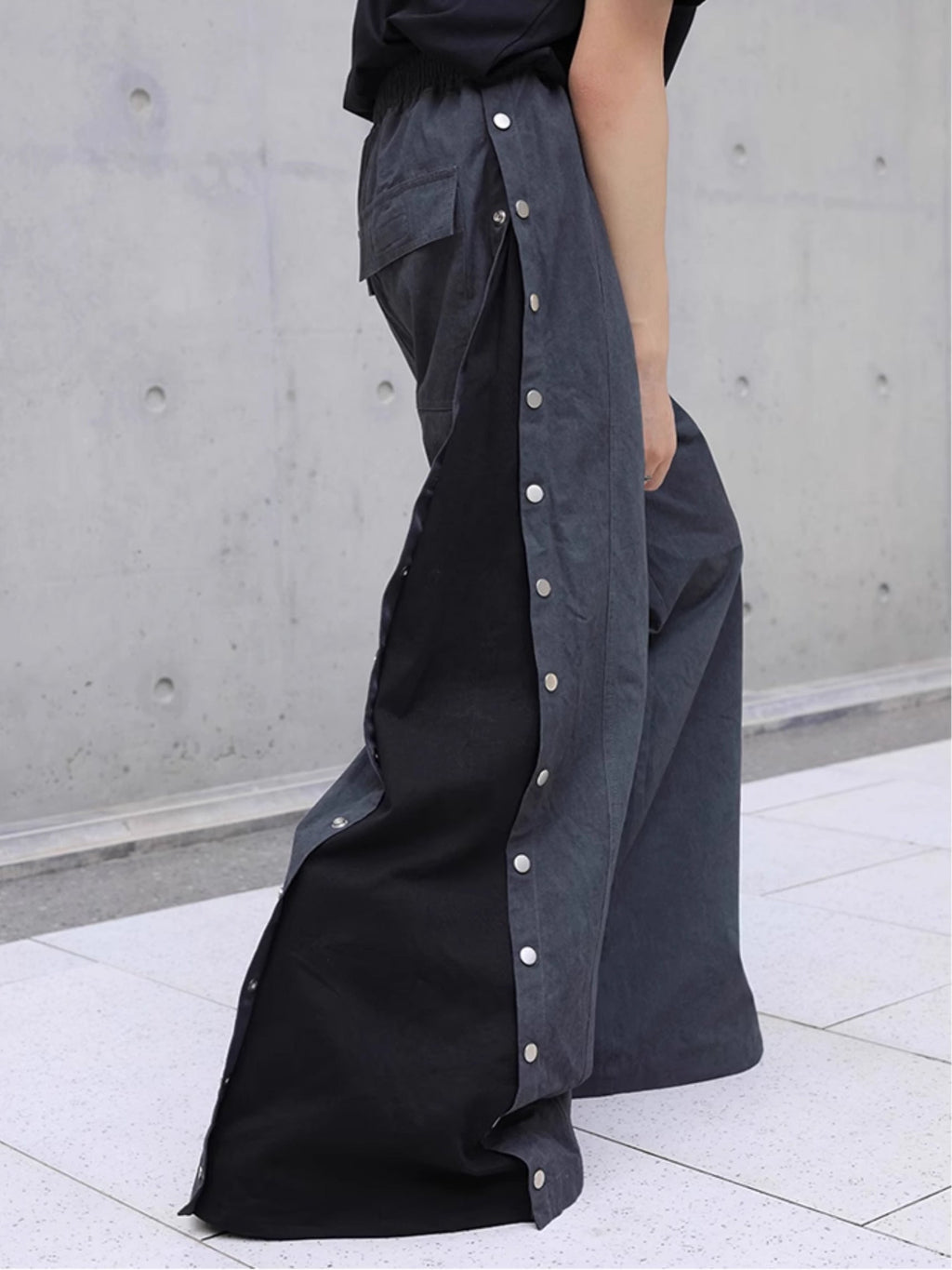 Side Button Splicing Pants  OR0176