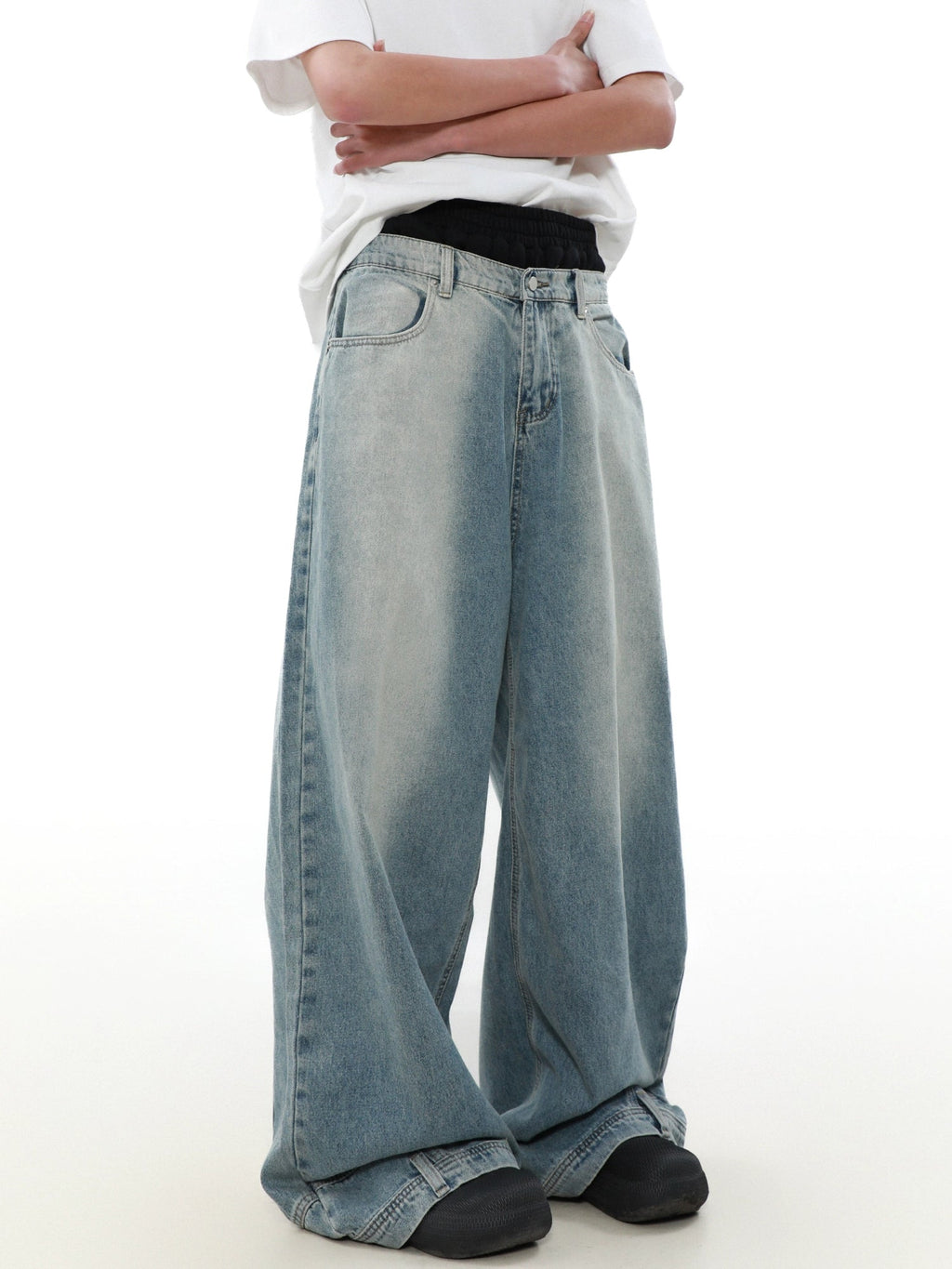 Inverted Wide Denim Pants  OR0178