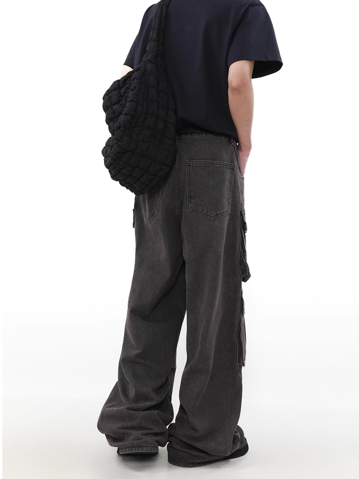 Washed Denim Pocket Work Pants  OR0179