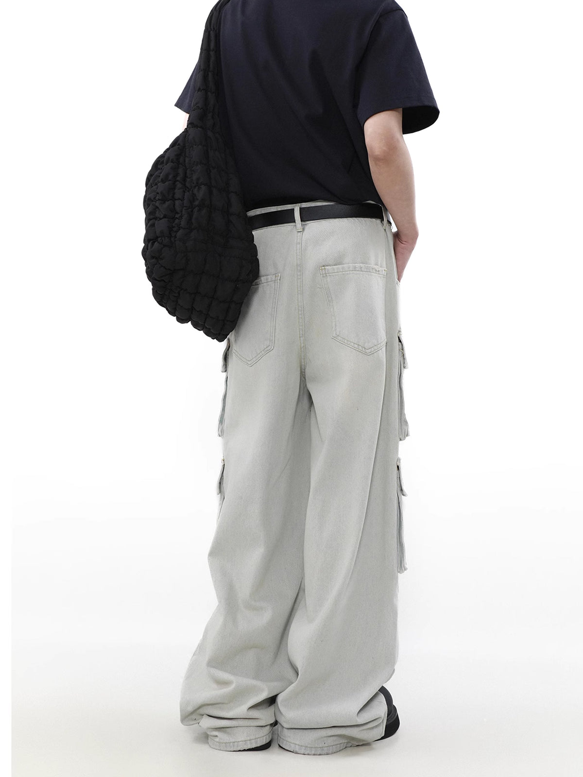 Washed Denim Pocket Work Pants  OR0179