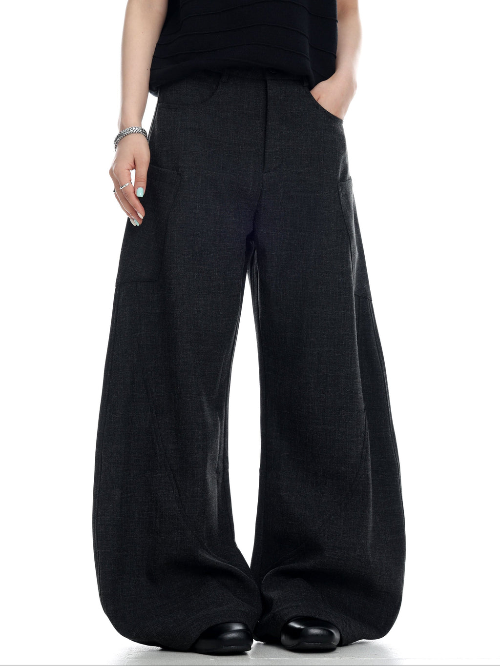 Curved Wide Leg Pants  OR0187