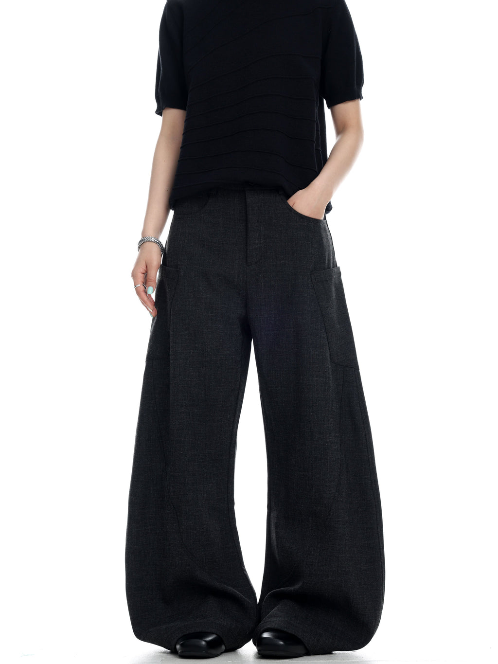 Curved Wide Leg Pants  OR0187
