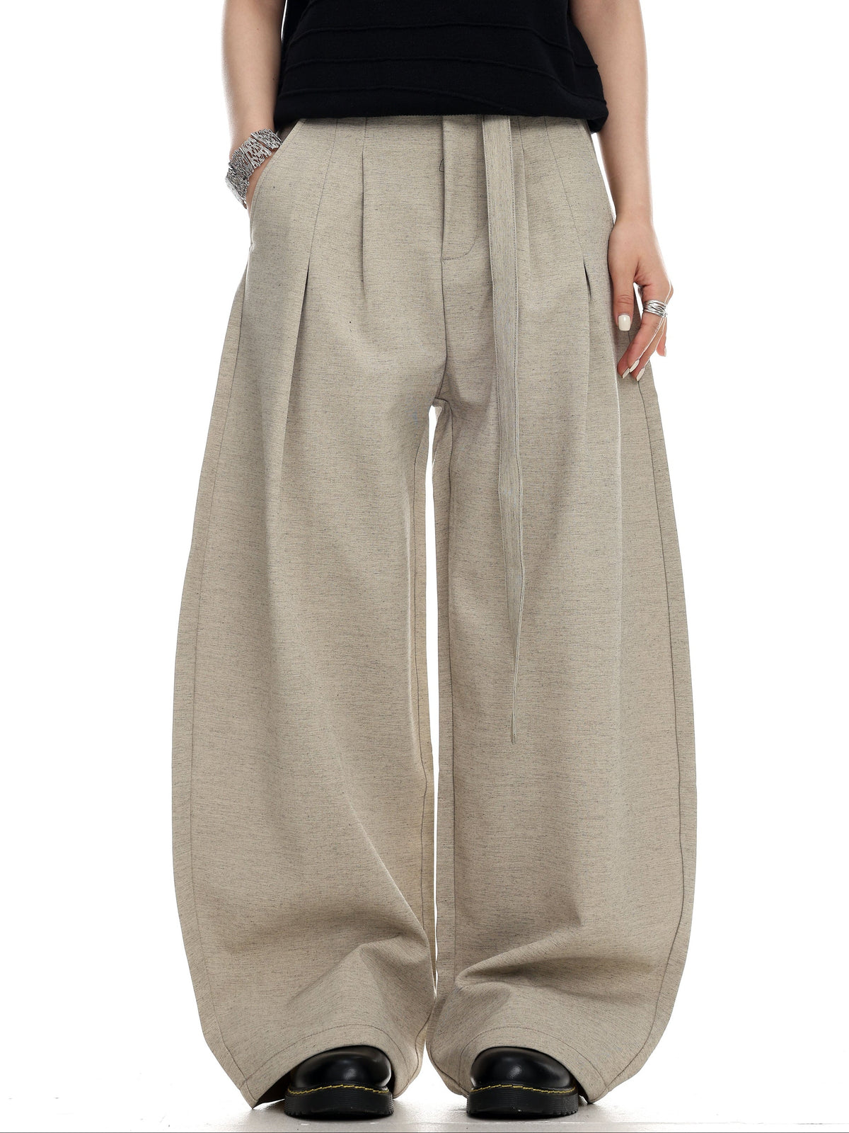 Relax Curved Wide-Leg Trousers  OR0193