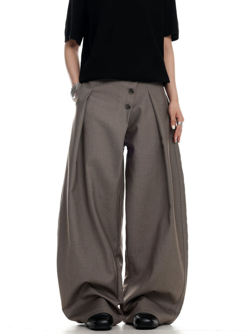 Button Detail Wide-Leg Trousers  OR0195