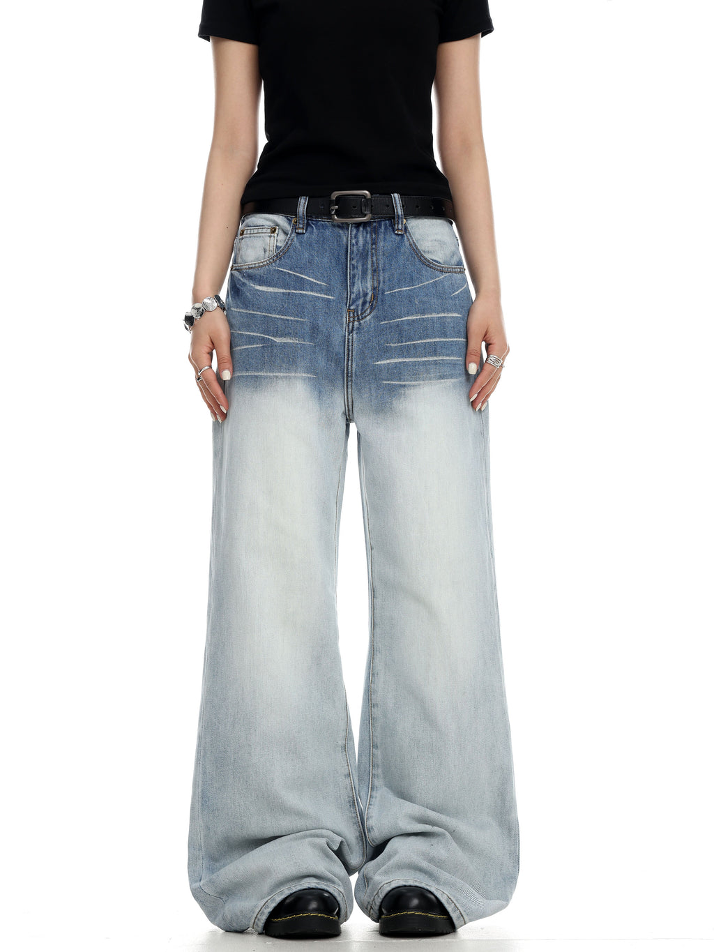 Gradient Washed Bootcut Jeans  OR0197