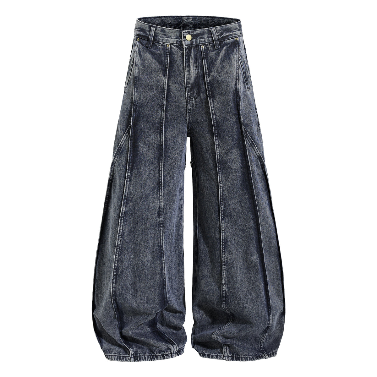 Patchwork Curved-Leg Jeans  OR0201
