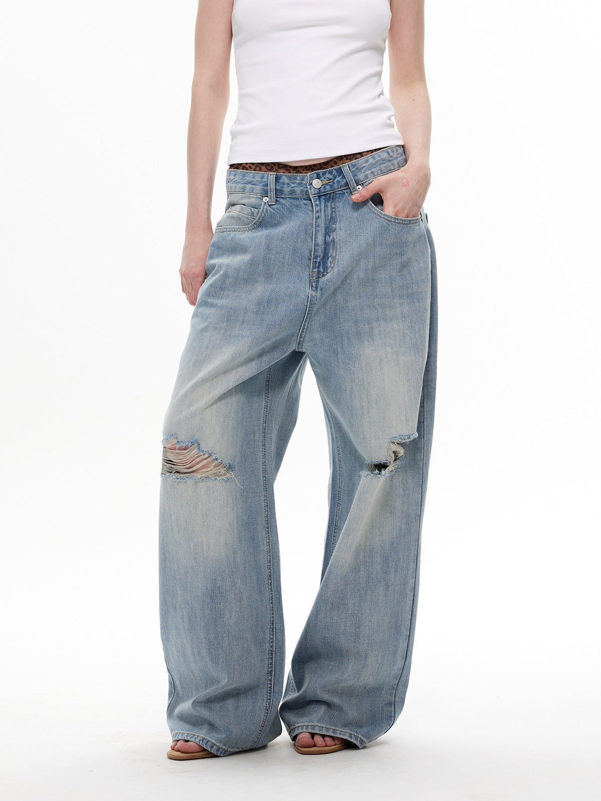 Vintage Washed Distressed Jeans  OR0204