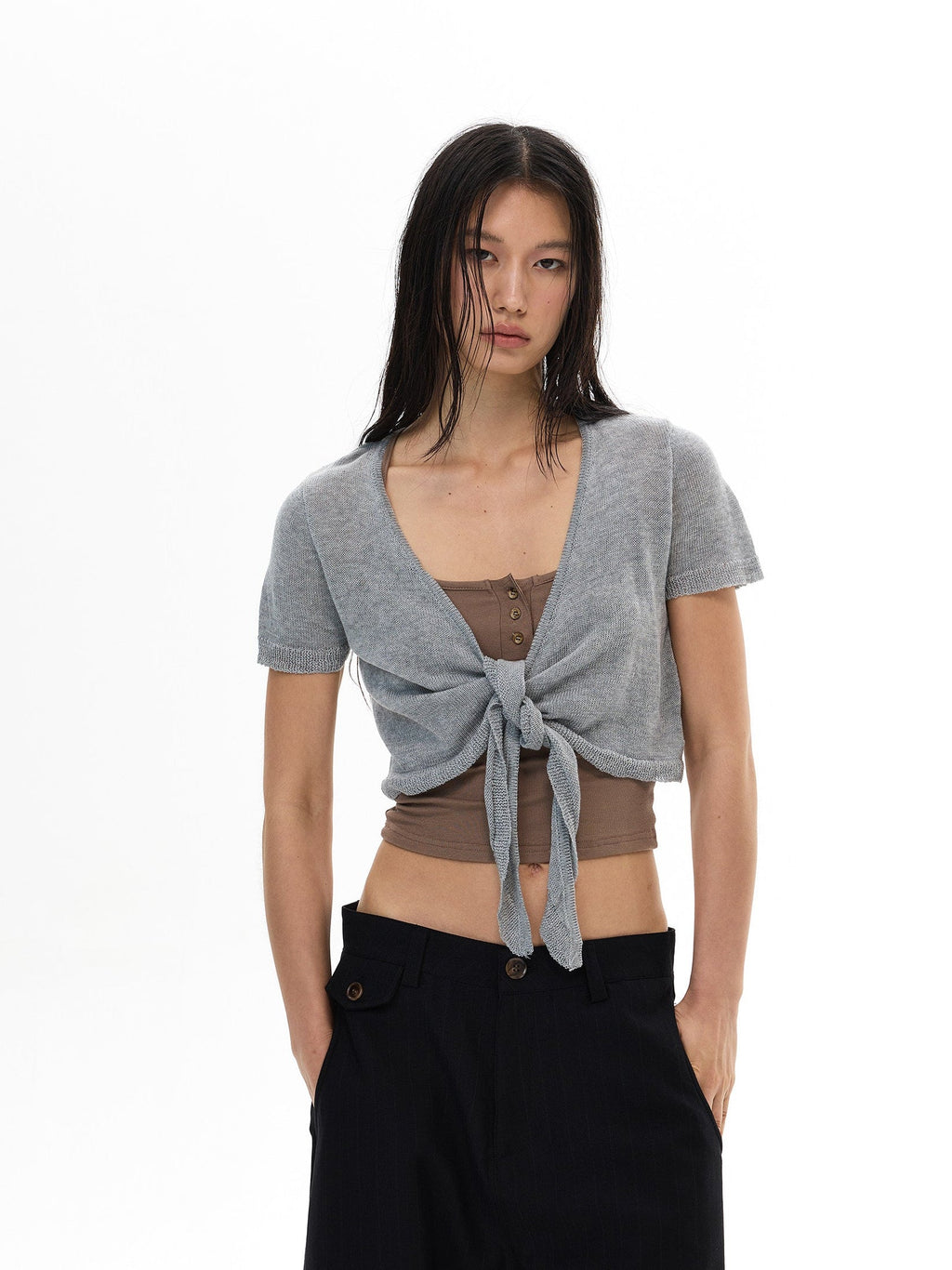 Relaxed Knit Shrug  OR0205