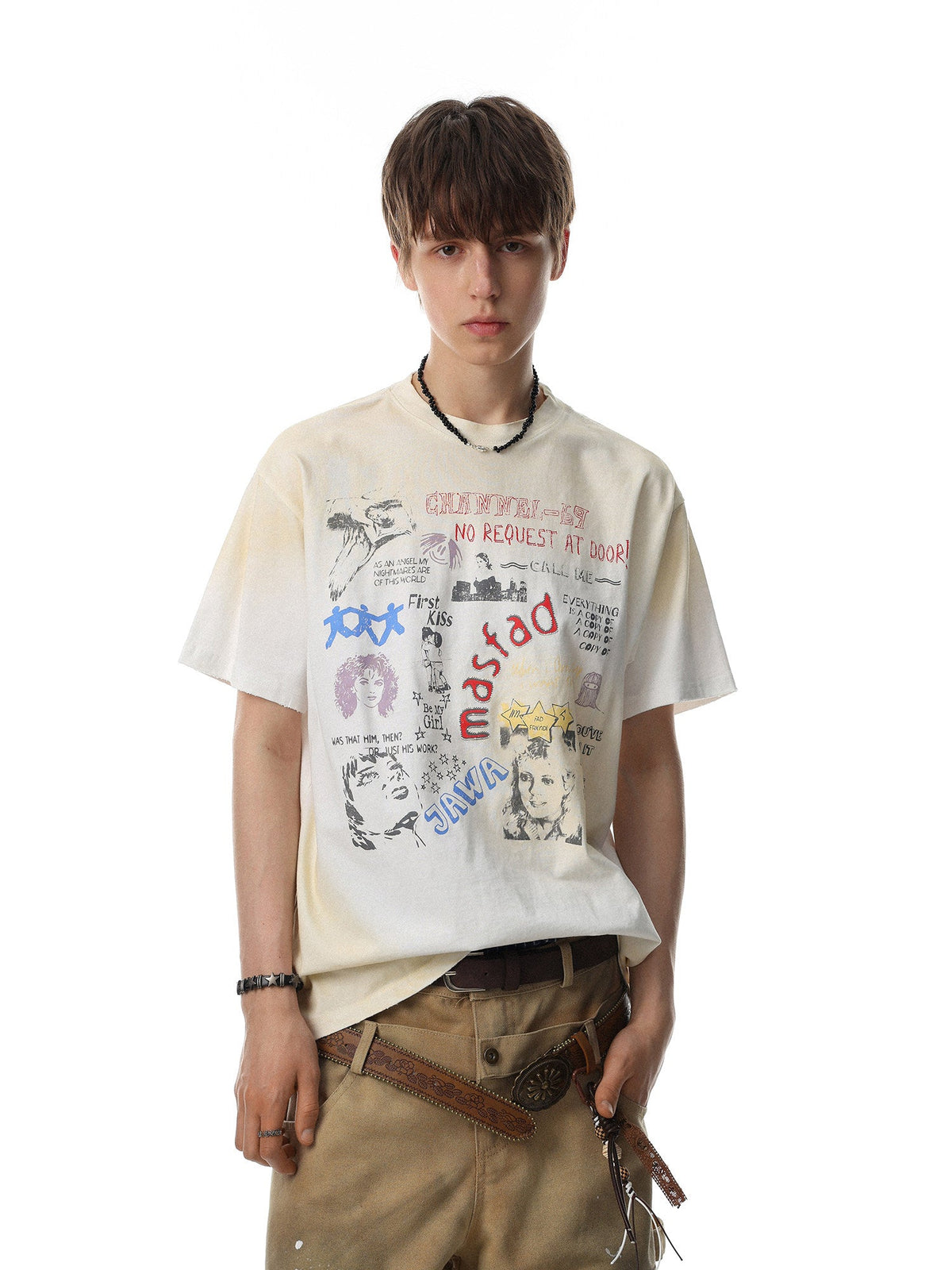 Vintage Gradient Graffiti Graphic Tee  OR0209
